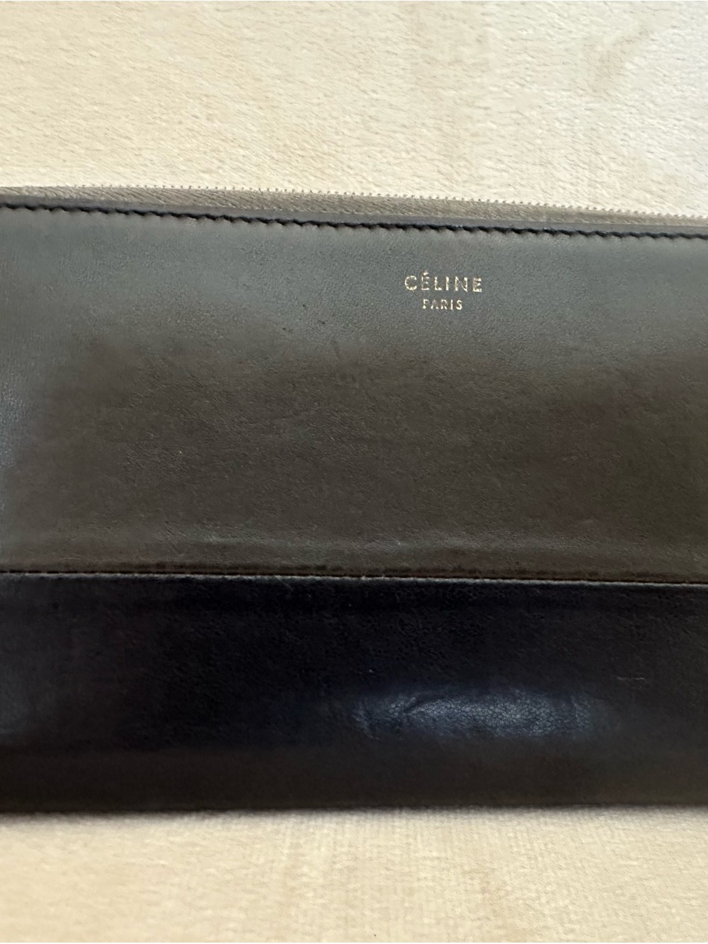Celine Black/ brown Leather Men's Clutch Wallet